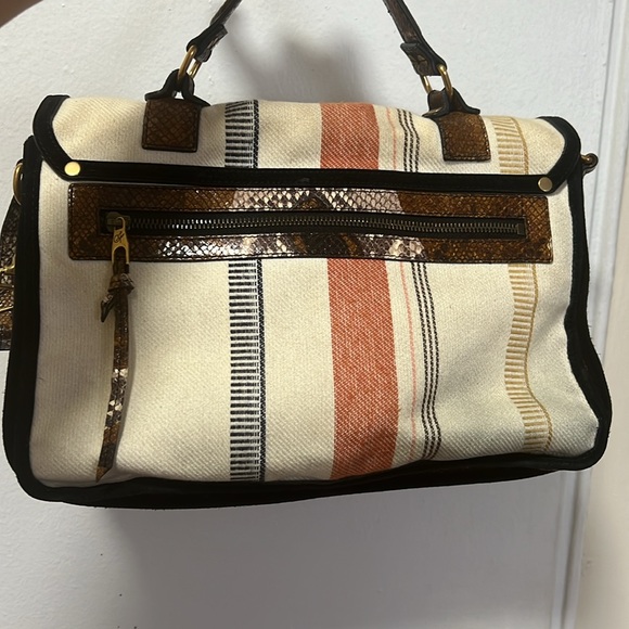 Proenza Schouler PS1 Medium Striped Canvas Leather Bag - Picture 5 of 12